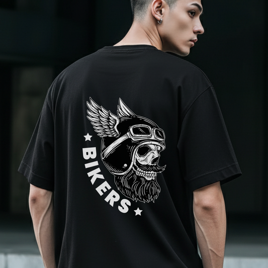 Bikers club Biker oversized Gothic Skull T-shirt