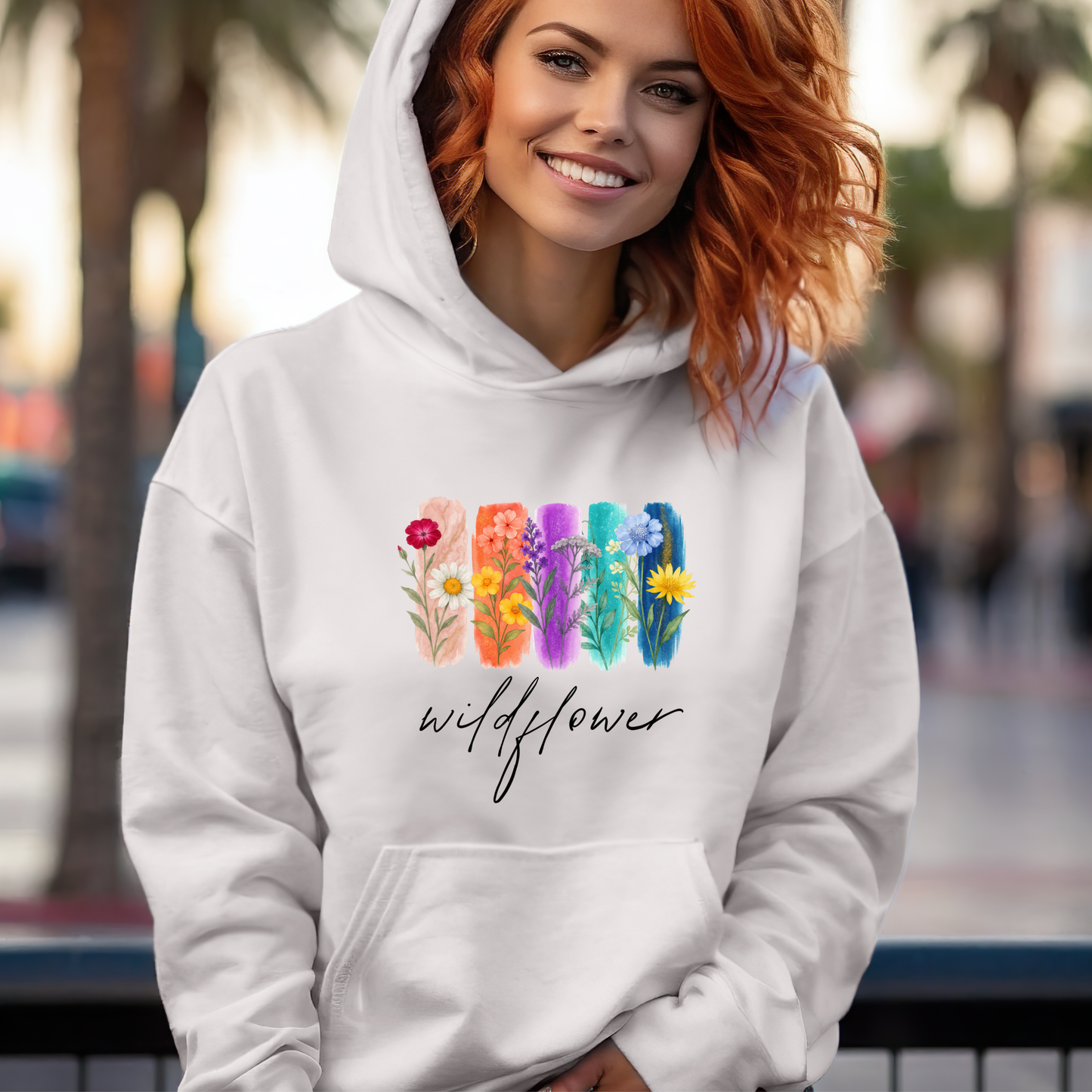 Brush stroked floral Unisex Hoodie