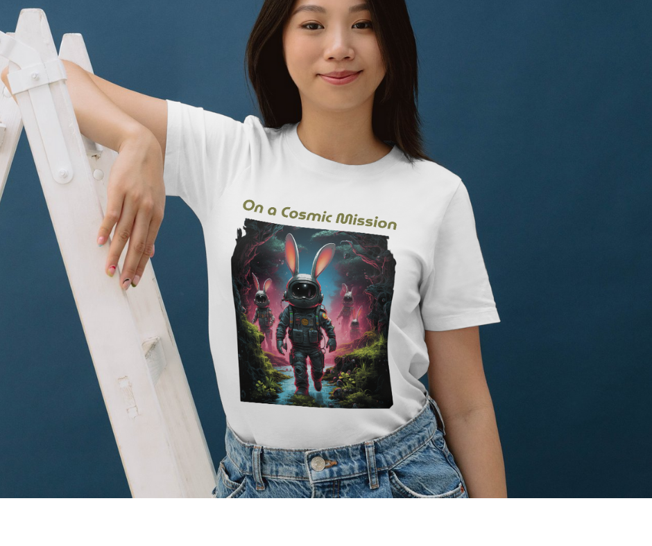 Cosmic Mission robot bunny T-shirt