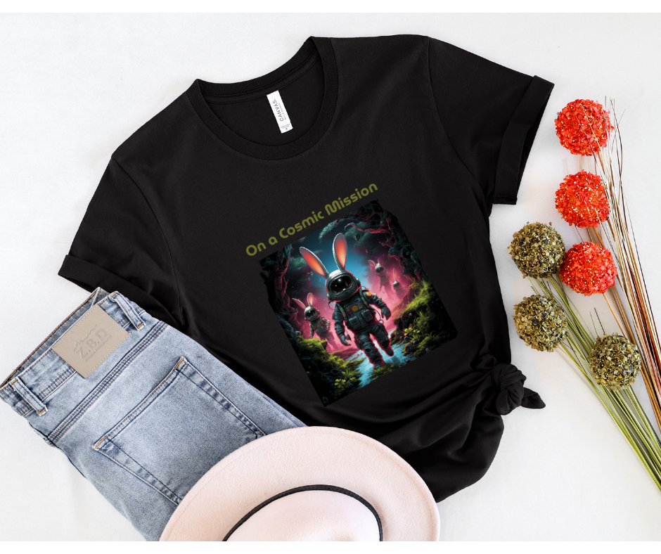 Cosmic Mission robot bunny T-shirt