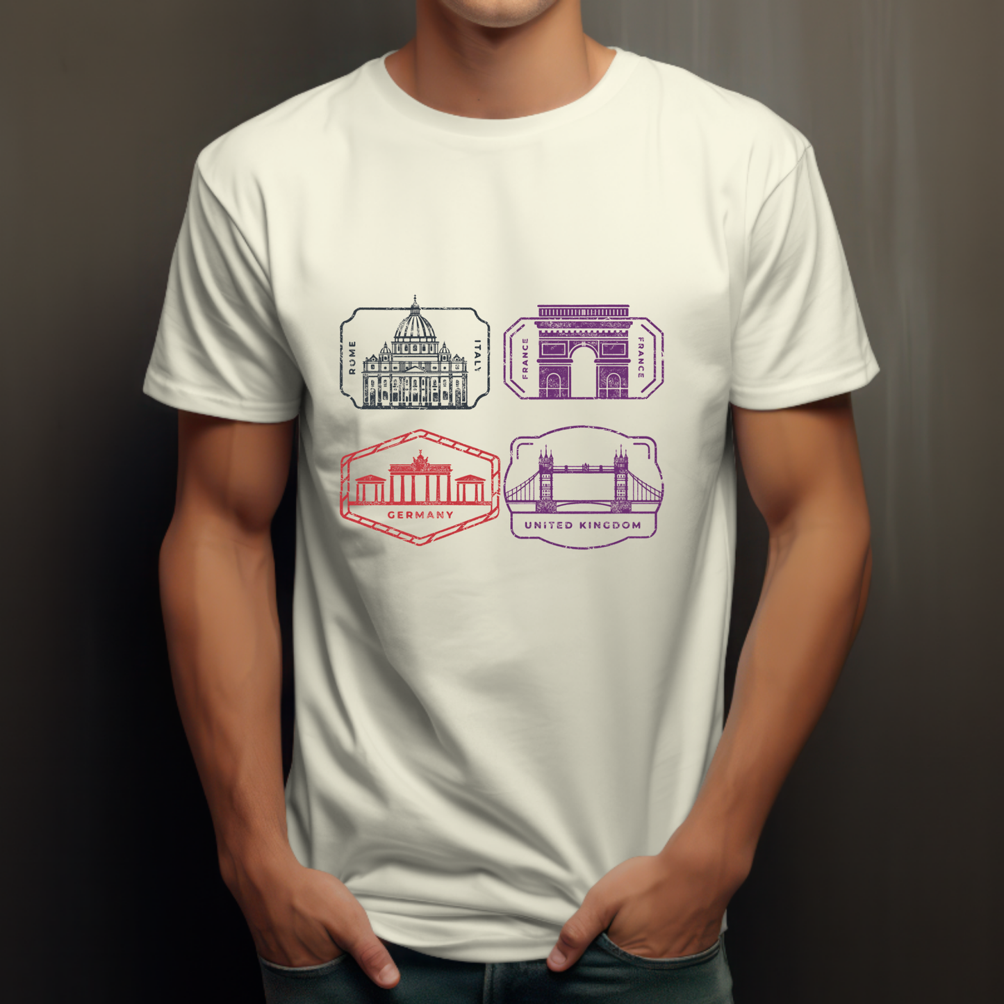 Vintage Postage Stamp Travel T-shirt