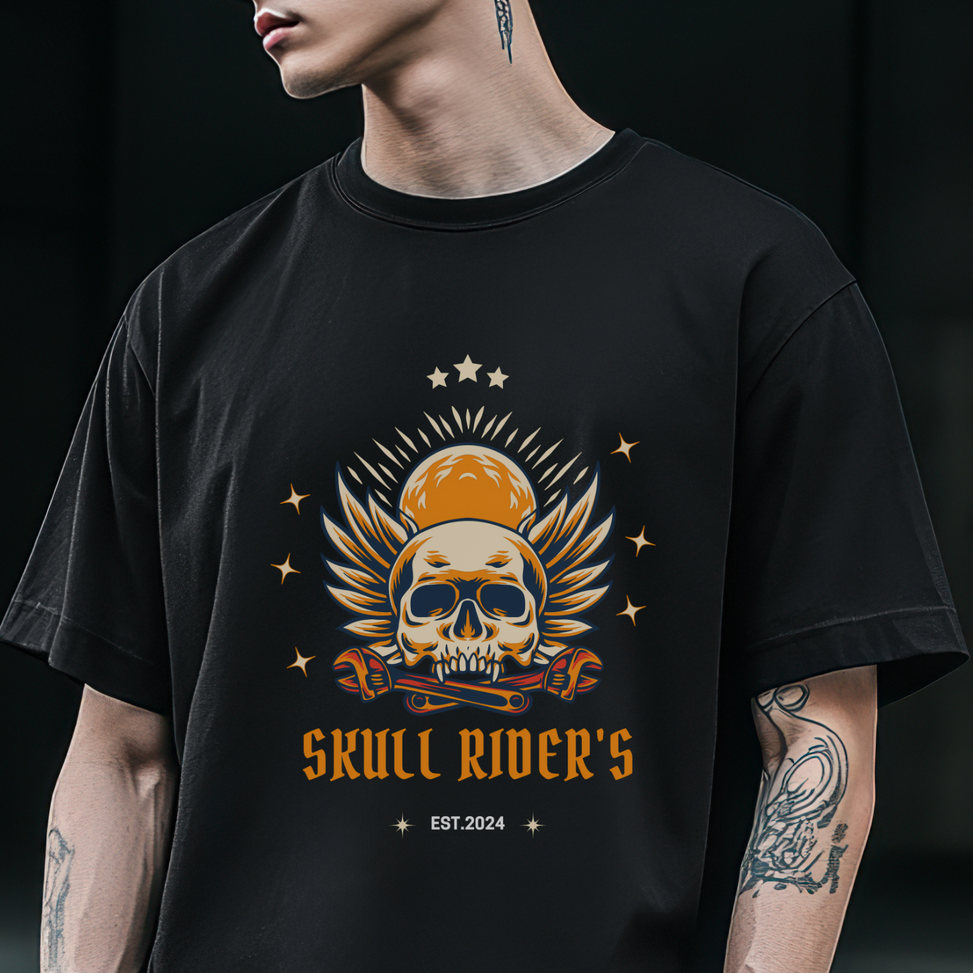 Skull Riders Gothic Skull oversized T-shirt