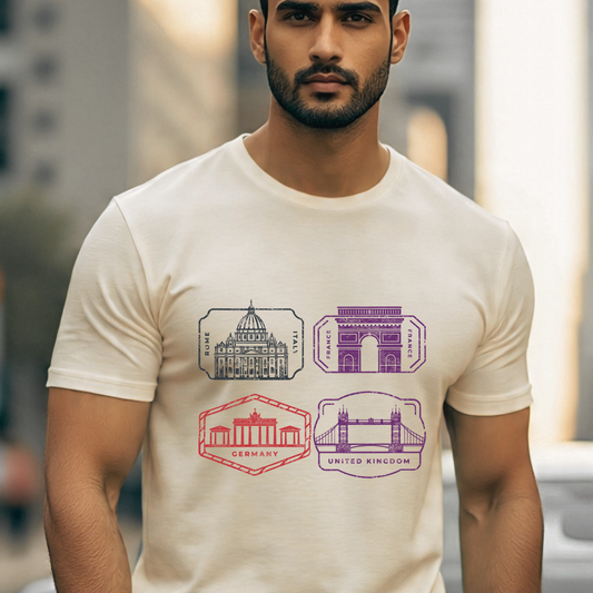 Vintage Postage Stamp Travel T-shirt