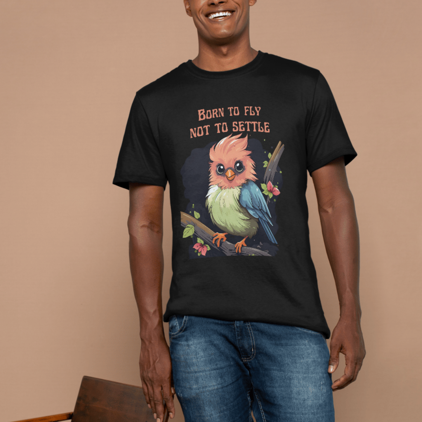 Born to fly cartoon bird T-shirt