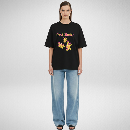 Gratitude floral T-shirt