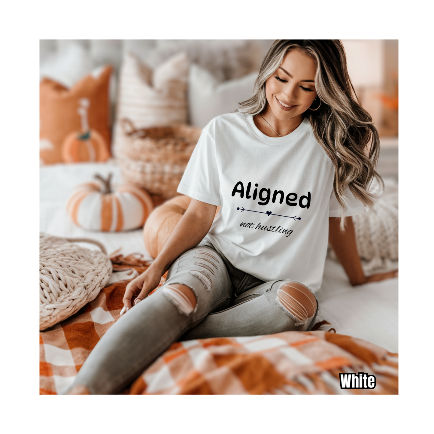 Aligned not hustling quotes T-shirt