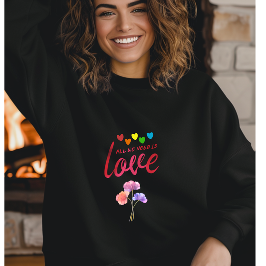 Floral Love black Sweatshirt