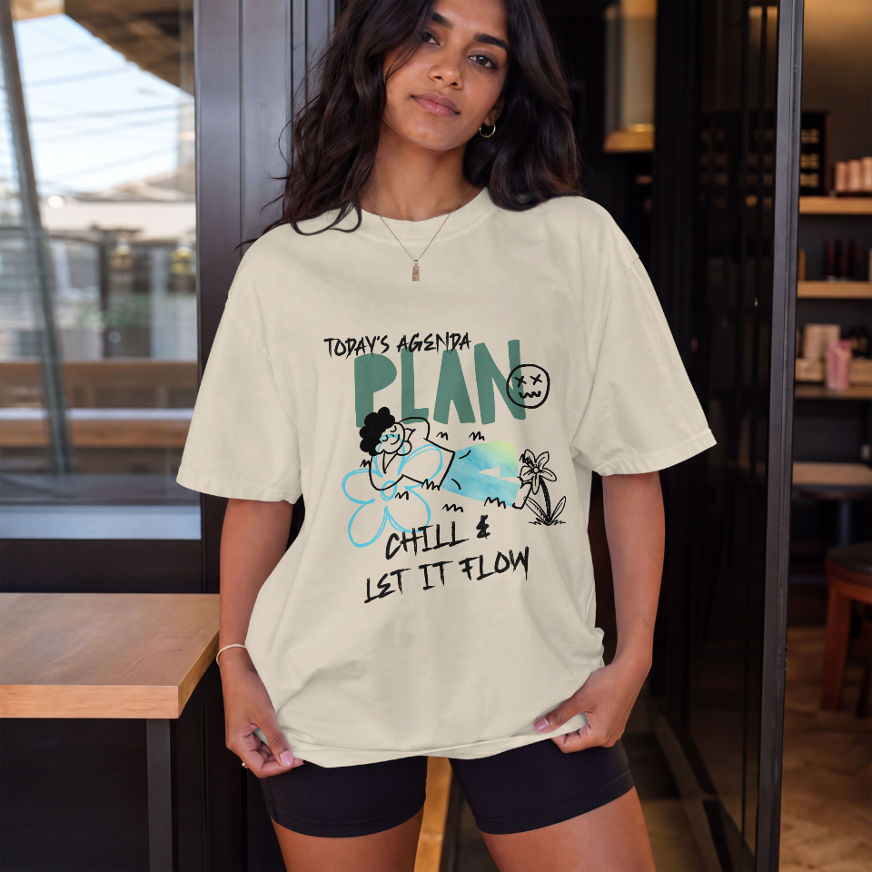 Chill Cartoon Relaxation Graphic T-Shirt