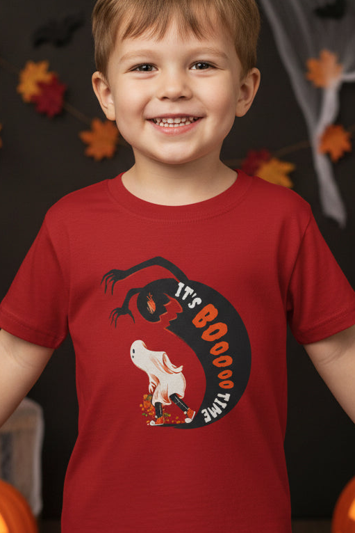 Boo time Halloween Boy's Crew Neck T-Shirt