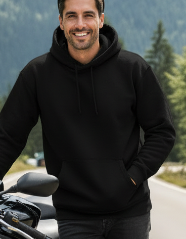 Black solid Unisex Hoodie