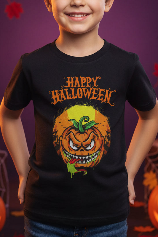 Happy Halloween Boy's Crew Neck T-Shirt