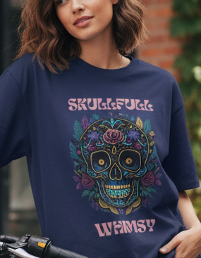 Skull and flower gothic T-Shirt