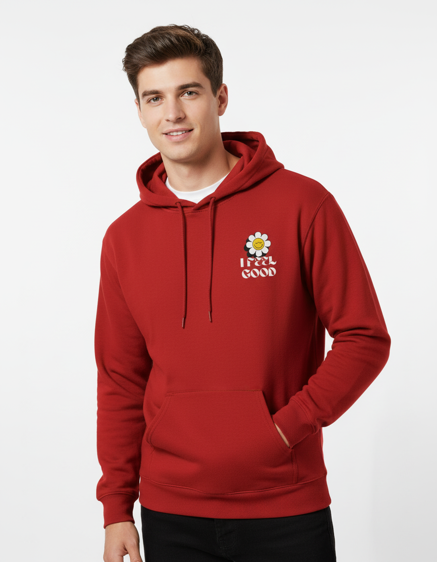 I feel Good -Unisex Red Hoodie