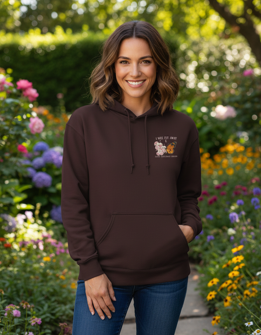 Roses and Butterfly Maroon Unisex Hoodie