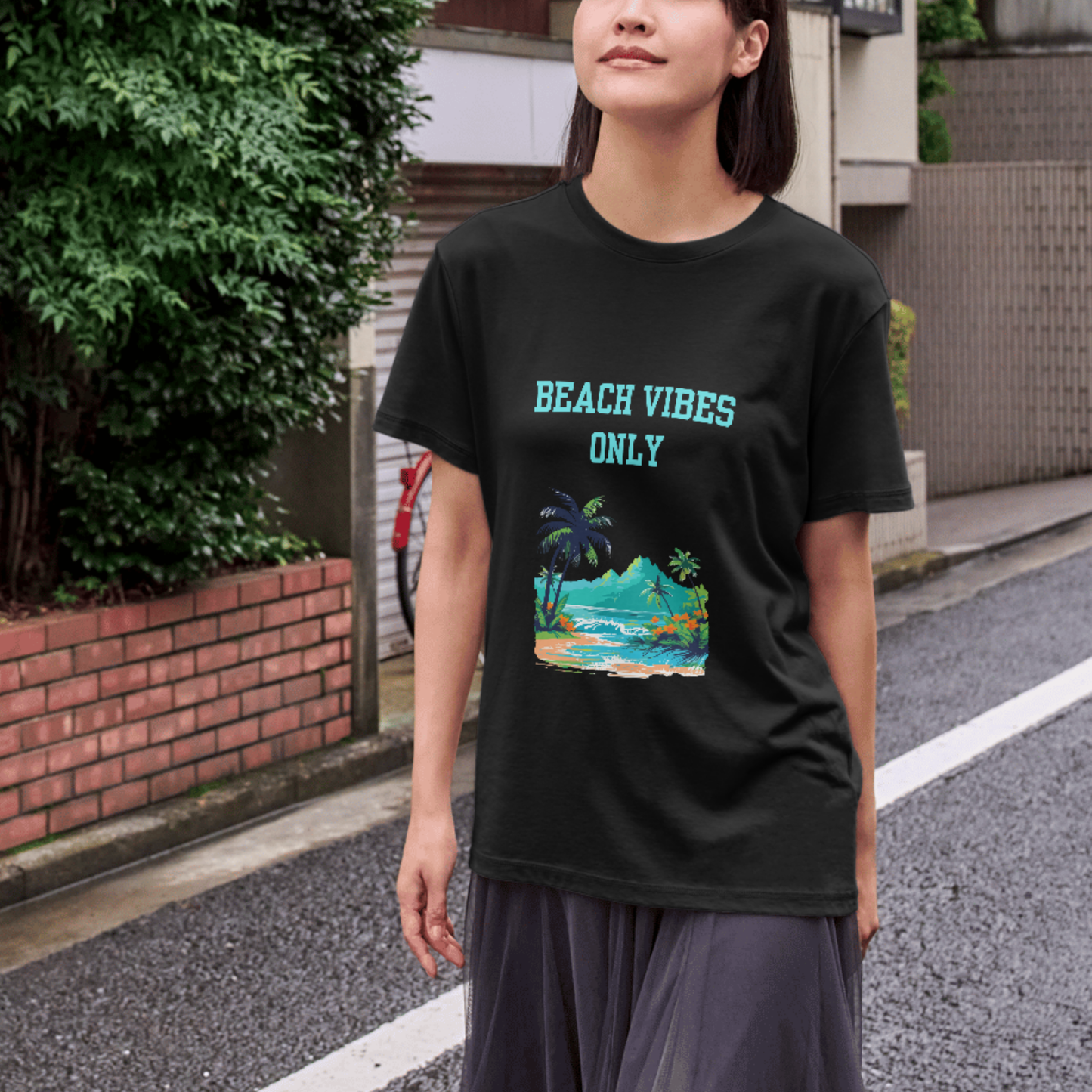 Beach vibes only tropical beach Women's travel t-shirt