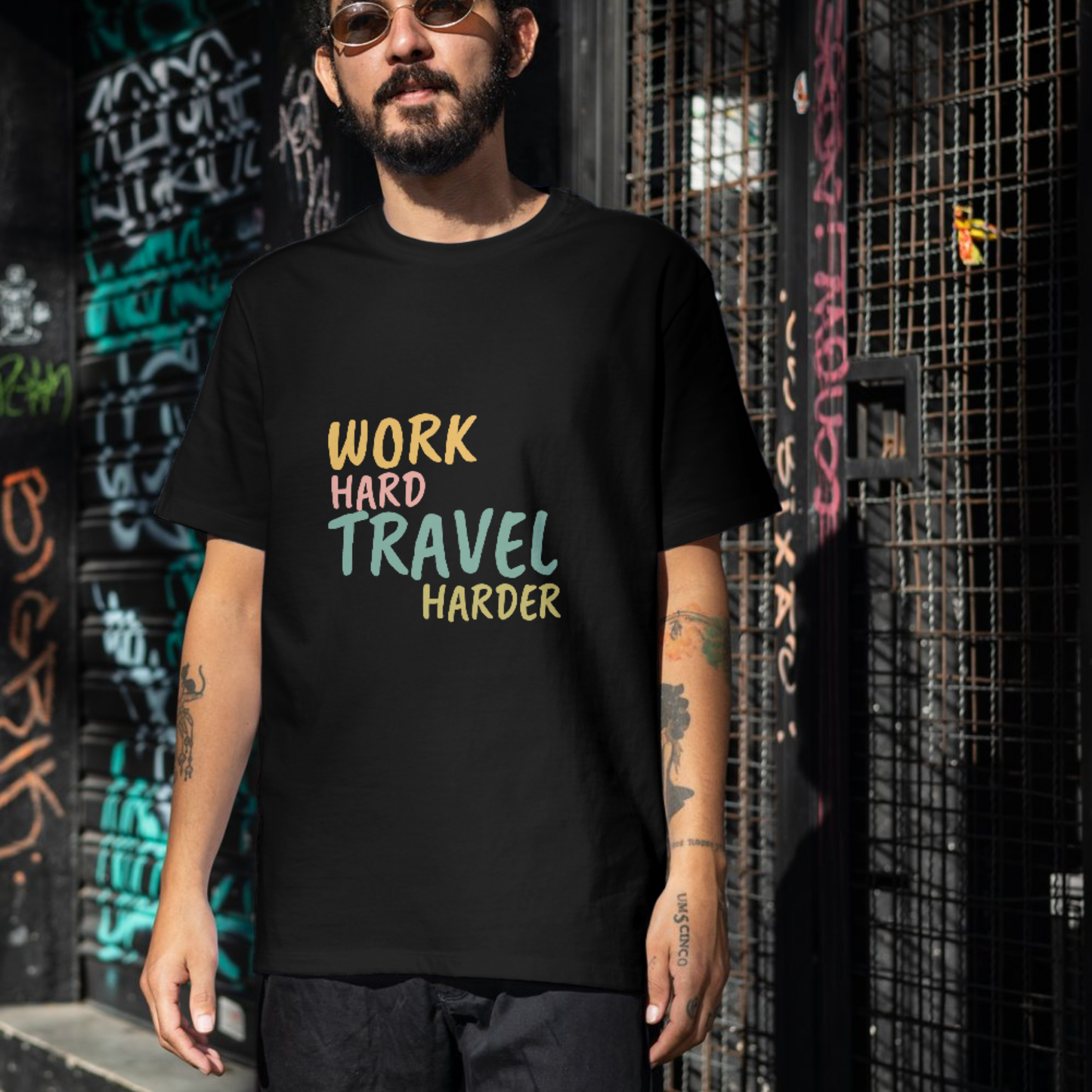 Work hard, travel Harder Men's Travel T-shirt
