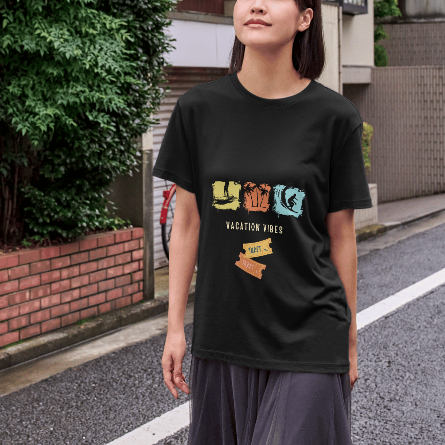 Vacation vibes, 3 activity Women's travel t-shirt