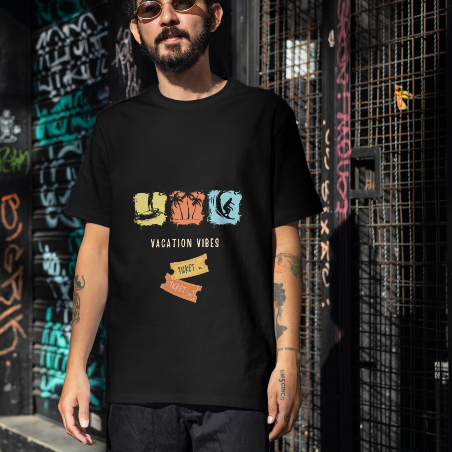Vacation vibes, 3 activity Men's travel t-shirt