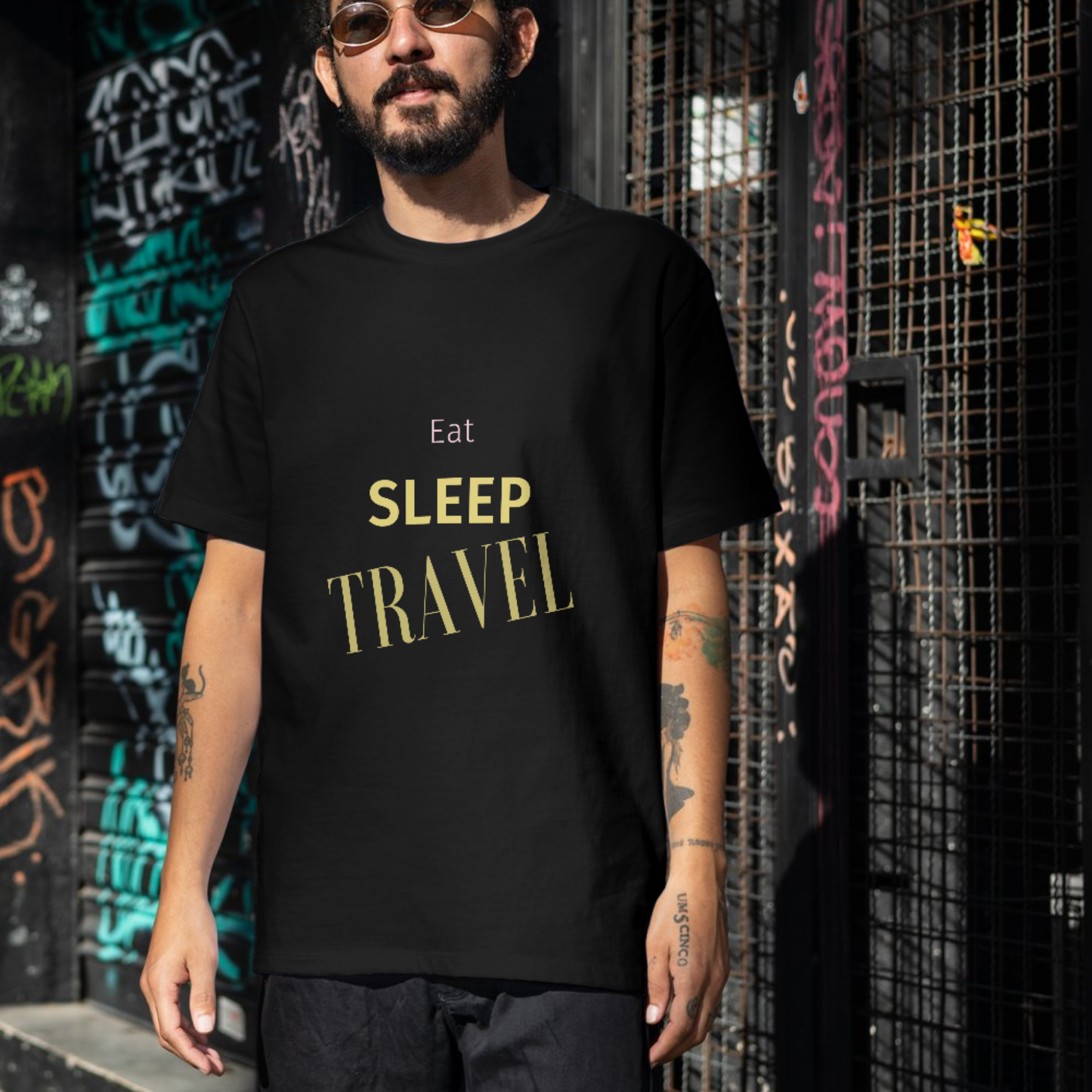 Eat, Sleep Travel saying Men's Travel T-shirt
