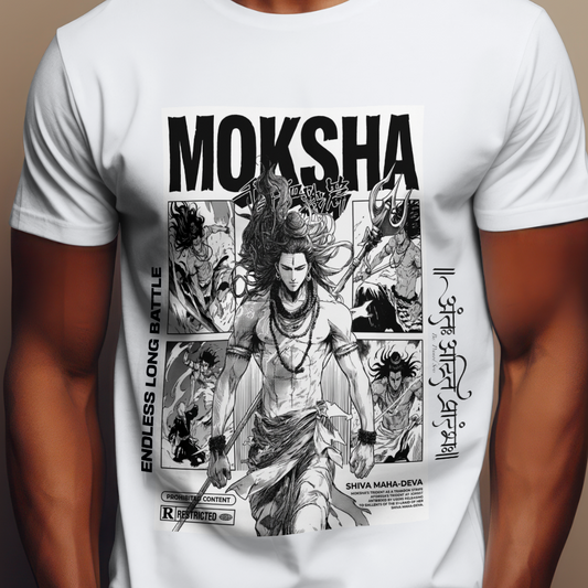 Moksha - Endless Battle | white T-shirt for Men