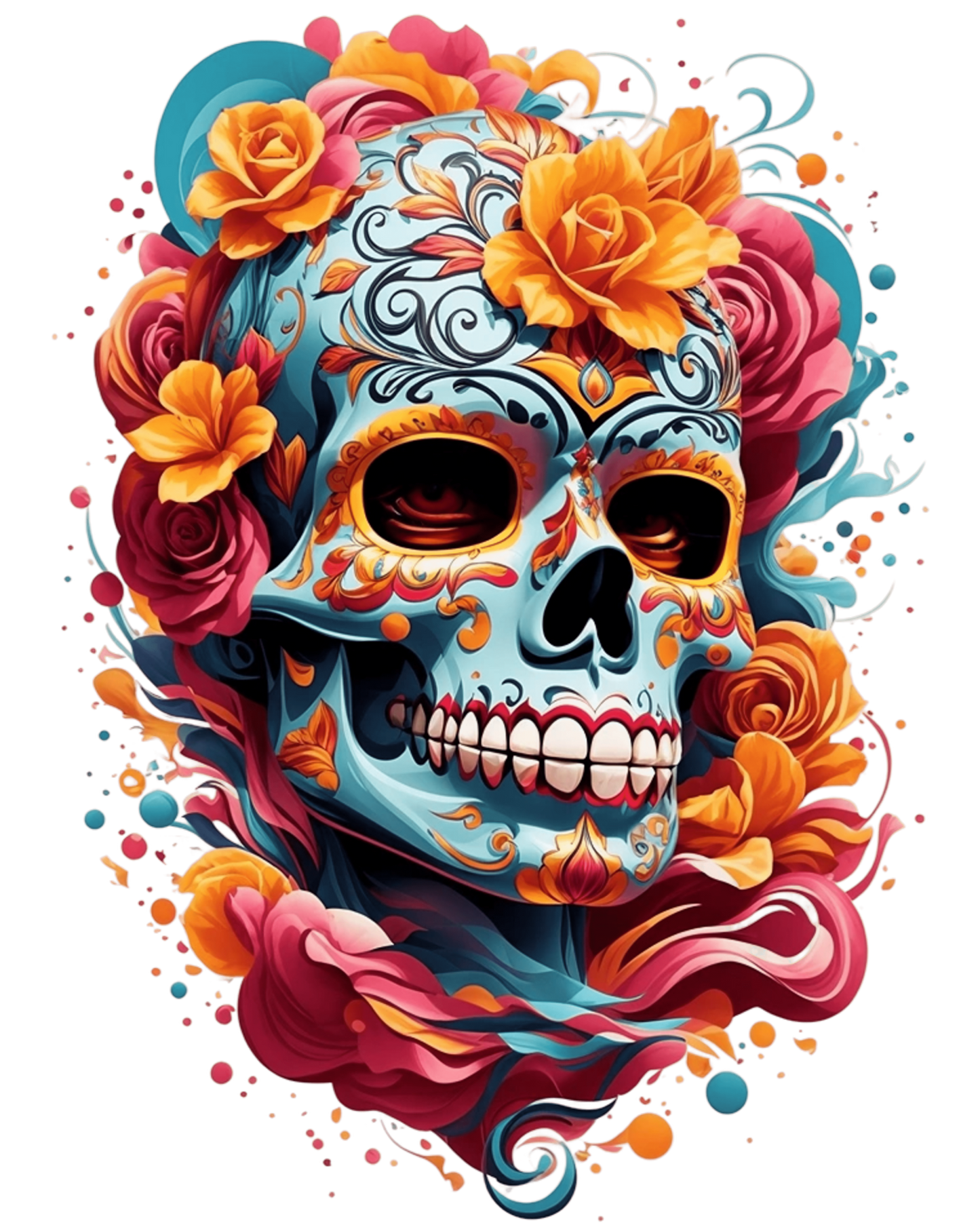 Celebratory sugar skull Women's oversized T-shirt