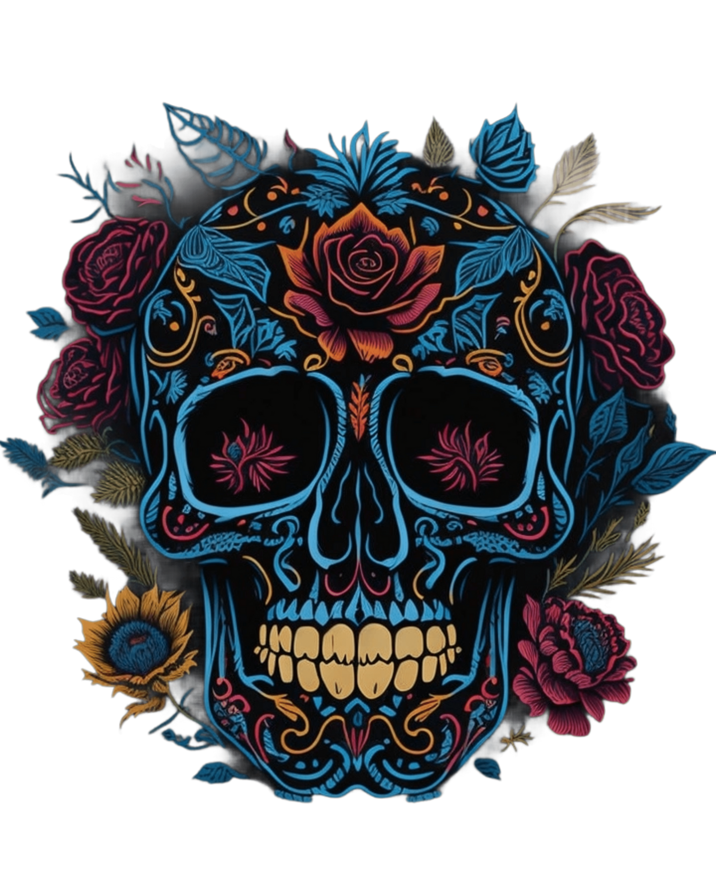 Elegy in Bloom -Gothic T-Shirt – Dark Romantic Floral Skull Tee – Alternative Grunge Fashion