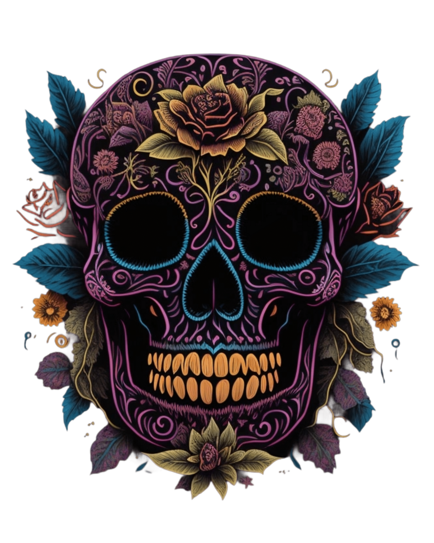 Floral Remains - Gothic T-Shirt – Dark Romantic Floral Skull Tee – Alternative Grunge Fashion