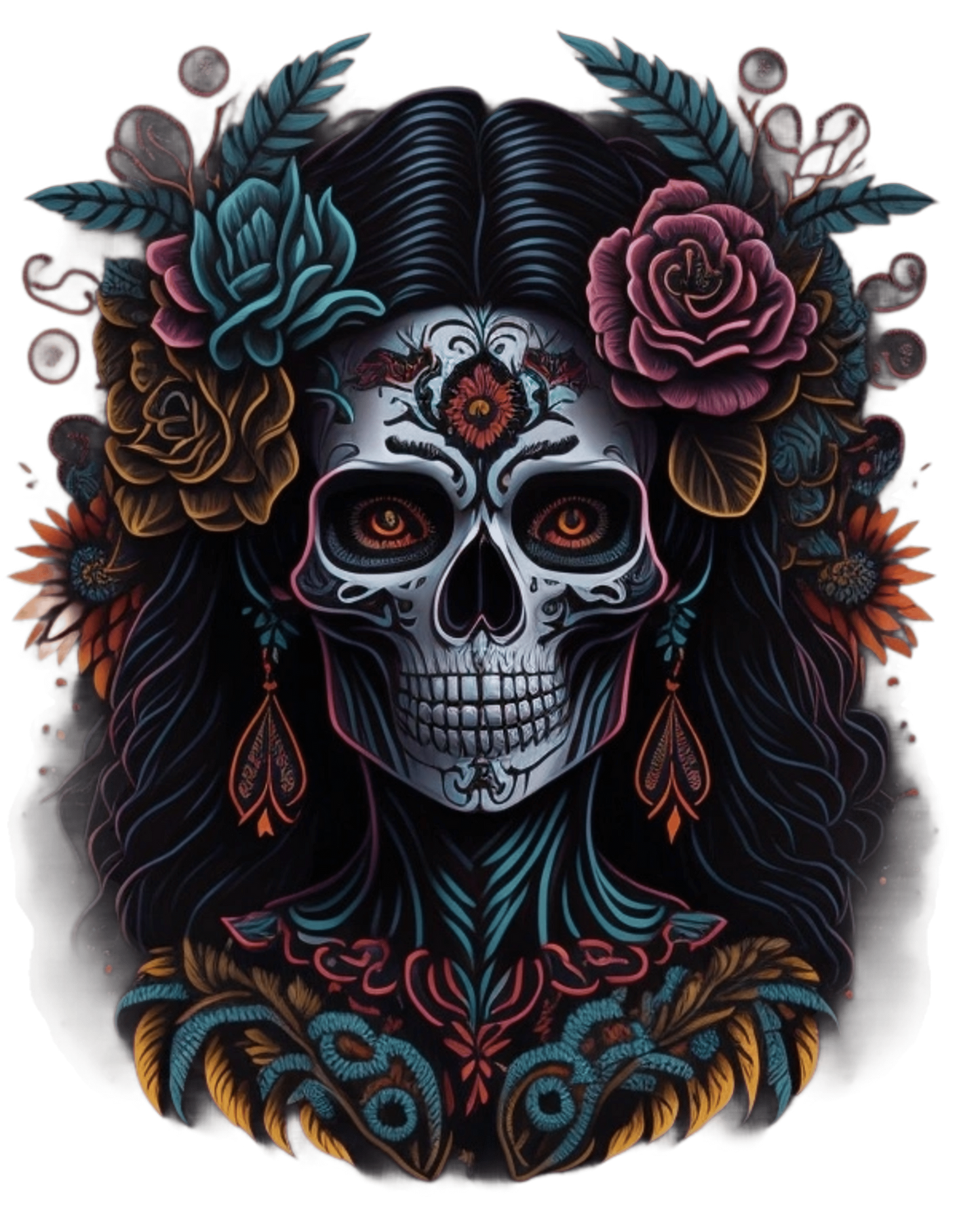 Dark Rose Reliquary -Gothic Skull and Rose T-Shirt for Women | Romantic Dark Aesthetic Tee | Soft Grunge Fashion