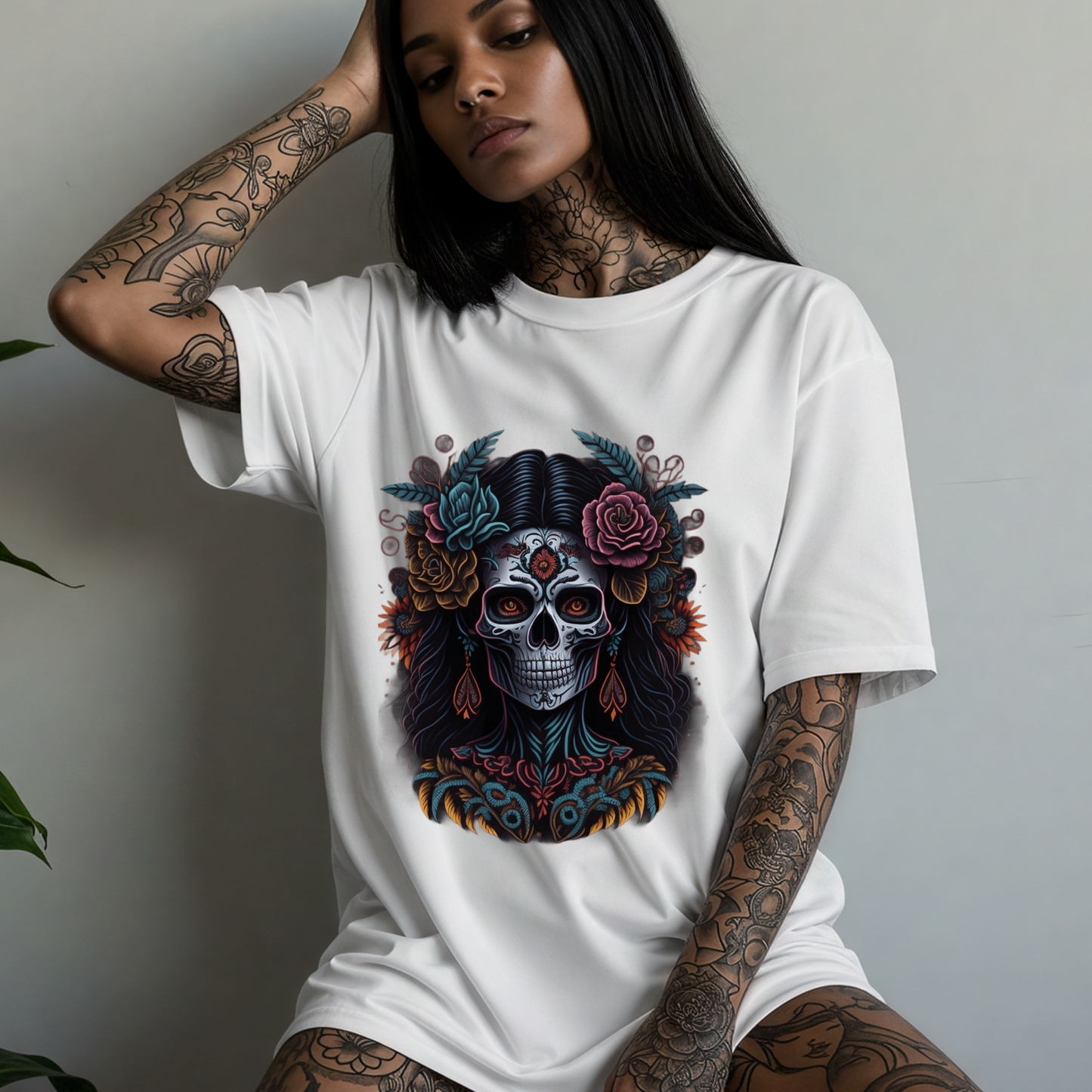 Dark Rose Reliquary -Gothic Skull and Rose T-Shirt for Women | Romantic Dark Aesthetic Tee | Soft Grunge Fashion