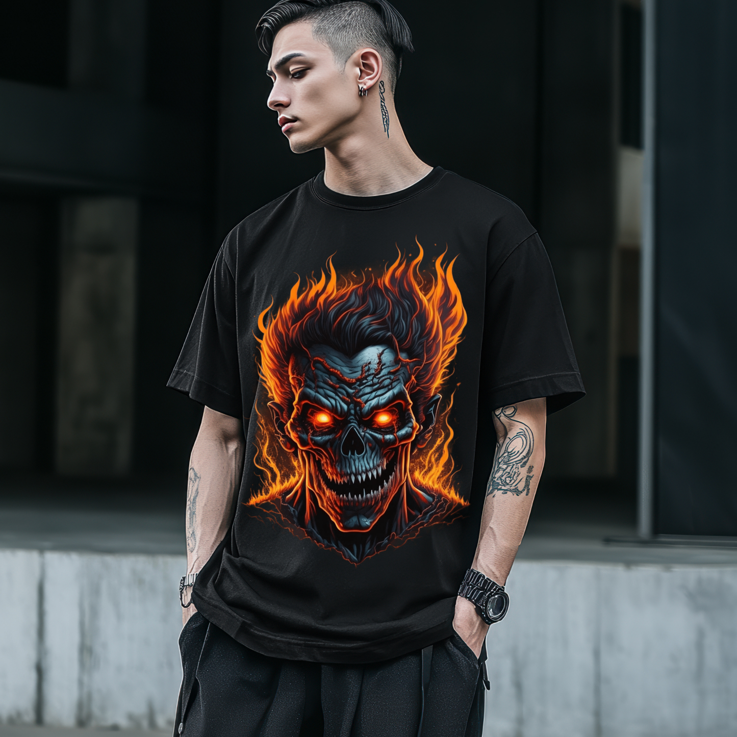 Ashes Obey No One -Men's Oversized T-shirt for bike lover and rebels