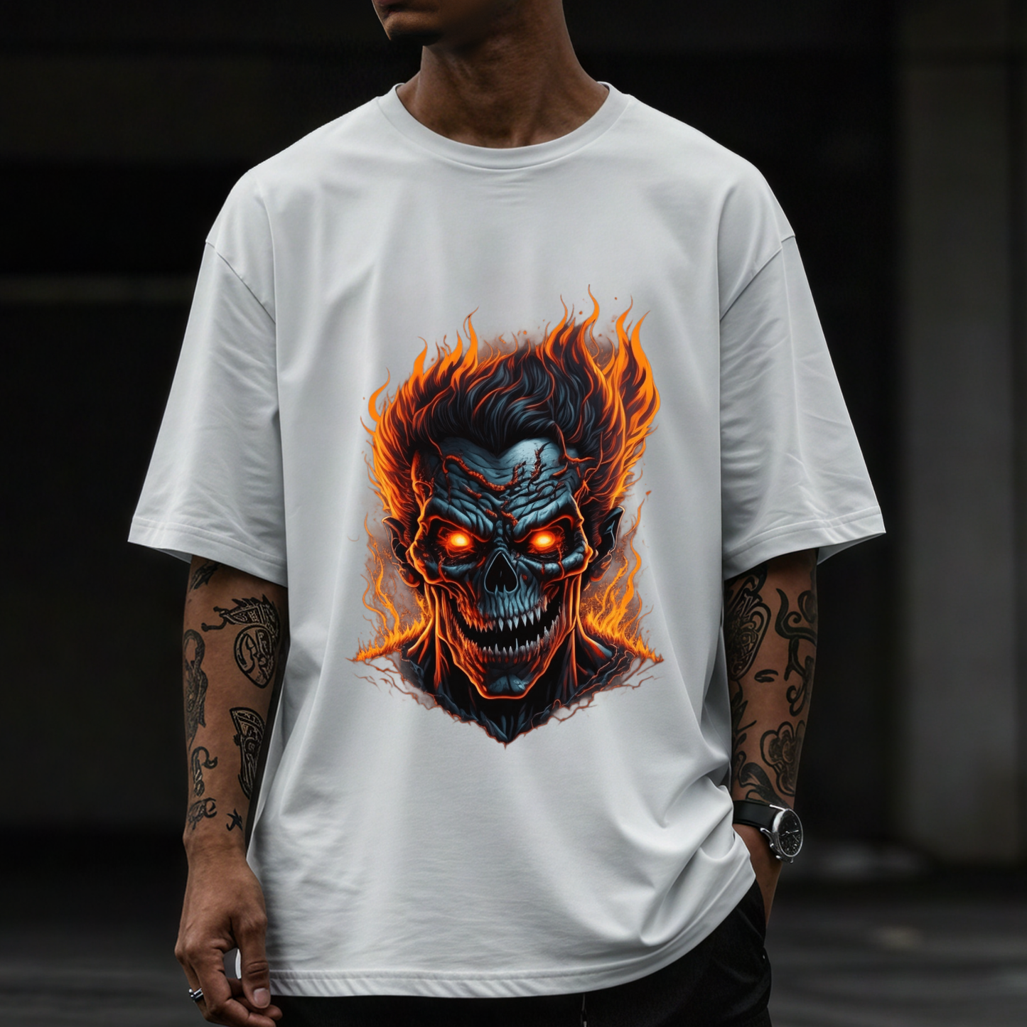 Ashes Obey No One -Men's Oversized T-shirt for bike lover and rebels
