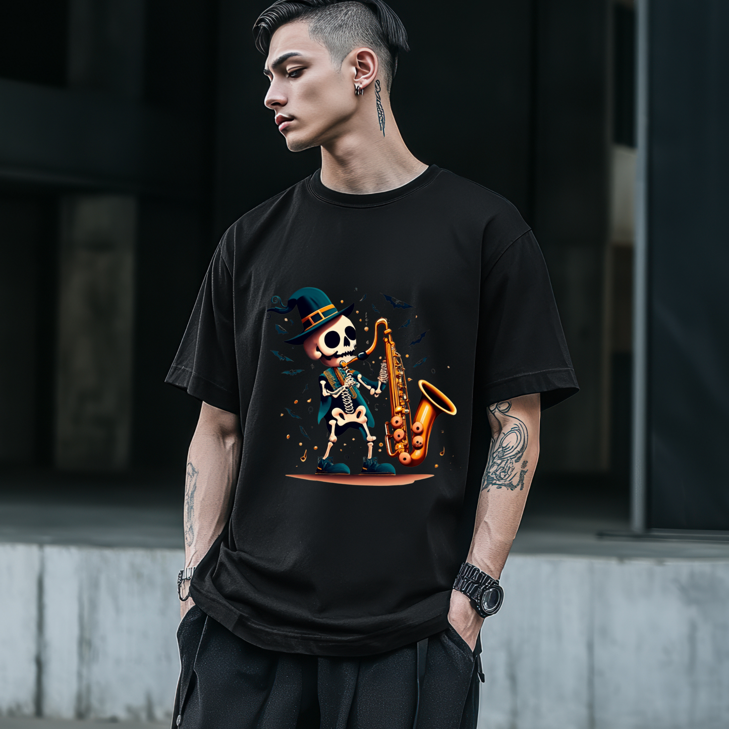 This Gig’s Deadly - Funny Skeleton T-Shirt | Music Lover Halloween Tee | Quirky Rock and Roll Shirt