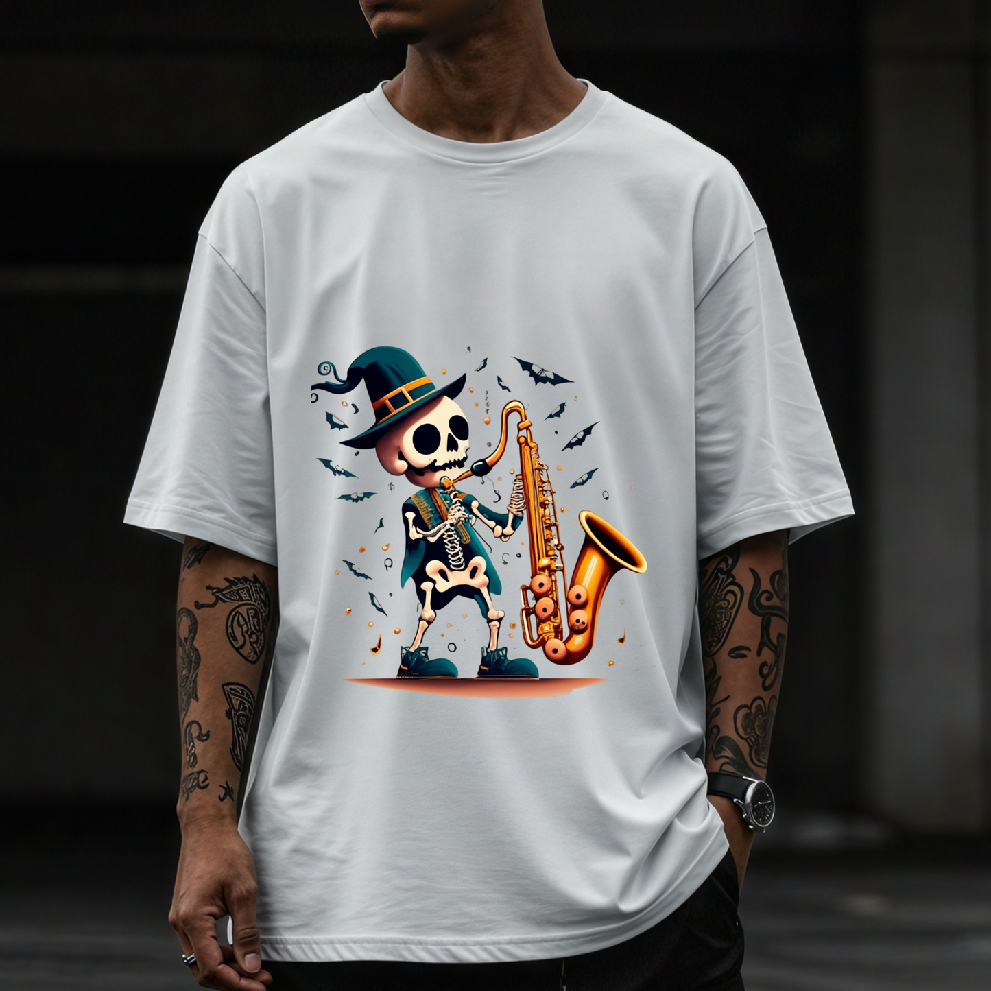 This Gig’s Deadly - Funny Skeleton T-Shirt | Music Lover Halloween Tee | Quirky Rock and Roll Shirt