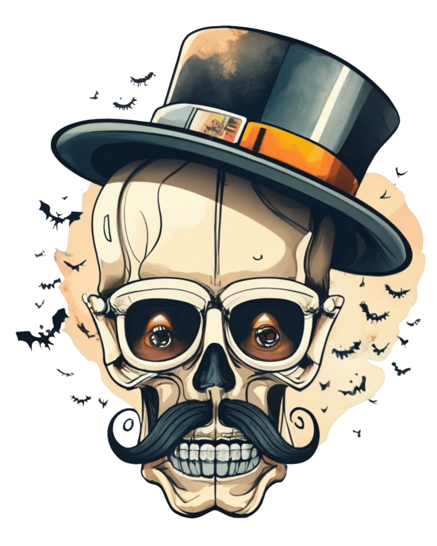 Ghost with Mustache - Men's Oversized T-shirt