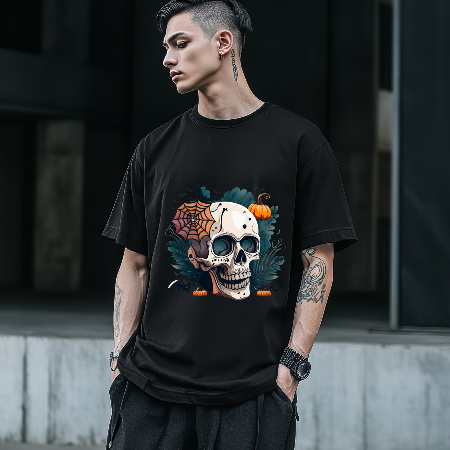 Life ends. Style doesn’t - Skull Tee - Men's oversized T-shirt