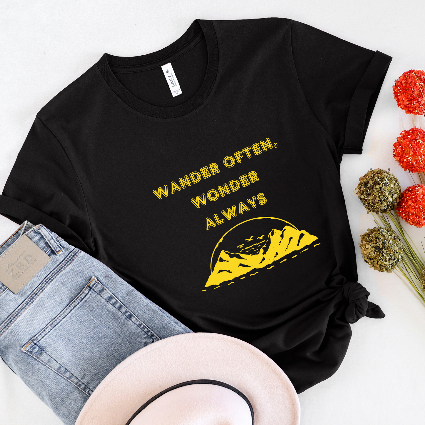Wander Often, Wonder Always Men's travel T-shirt