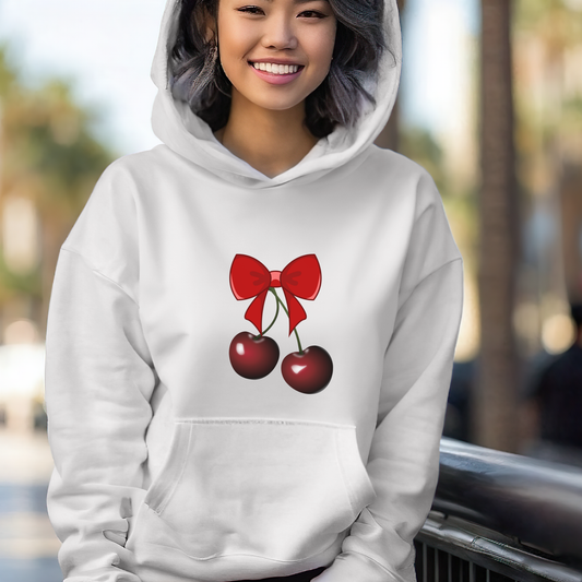 Cherry white hoodie