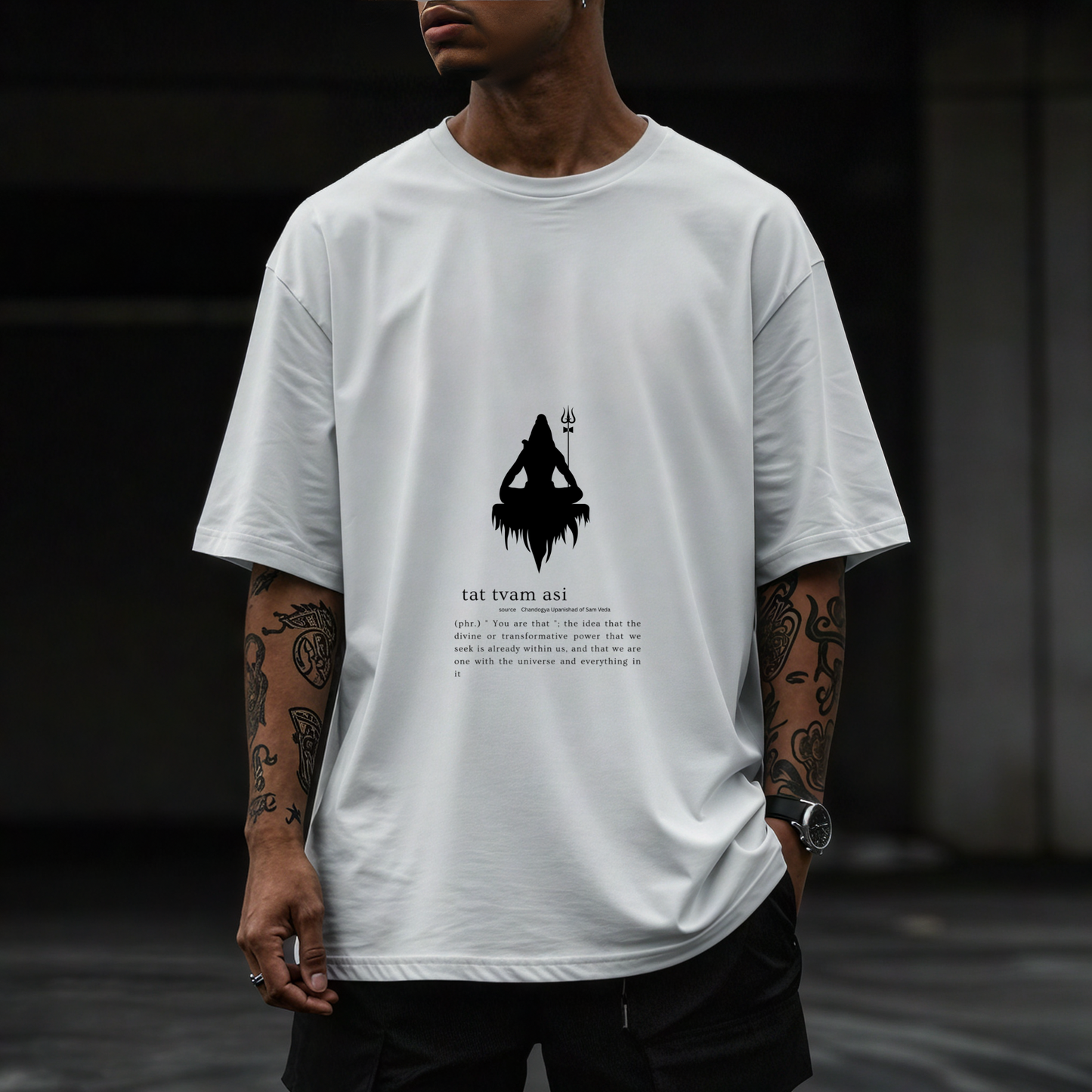 Meditating Mahadev - Tattvam asi sanskrit quote Mahadev T-shirt