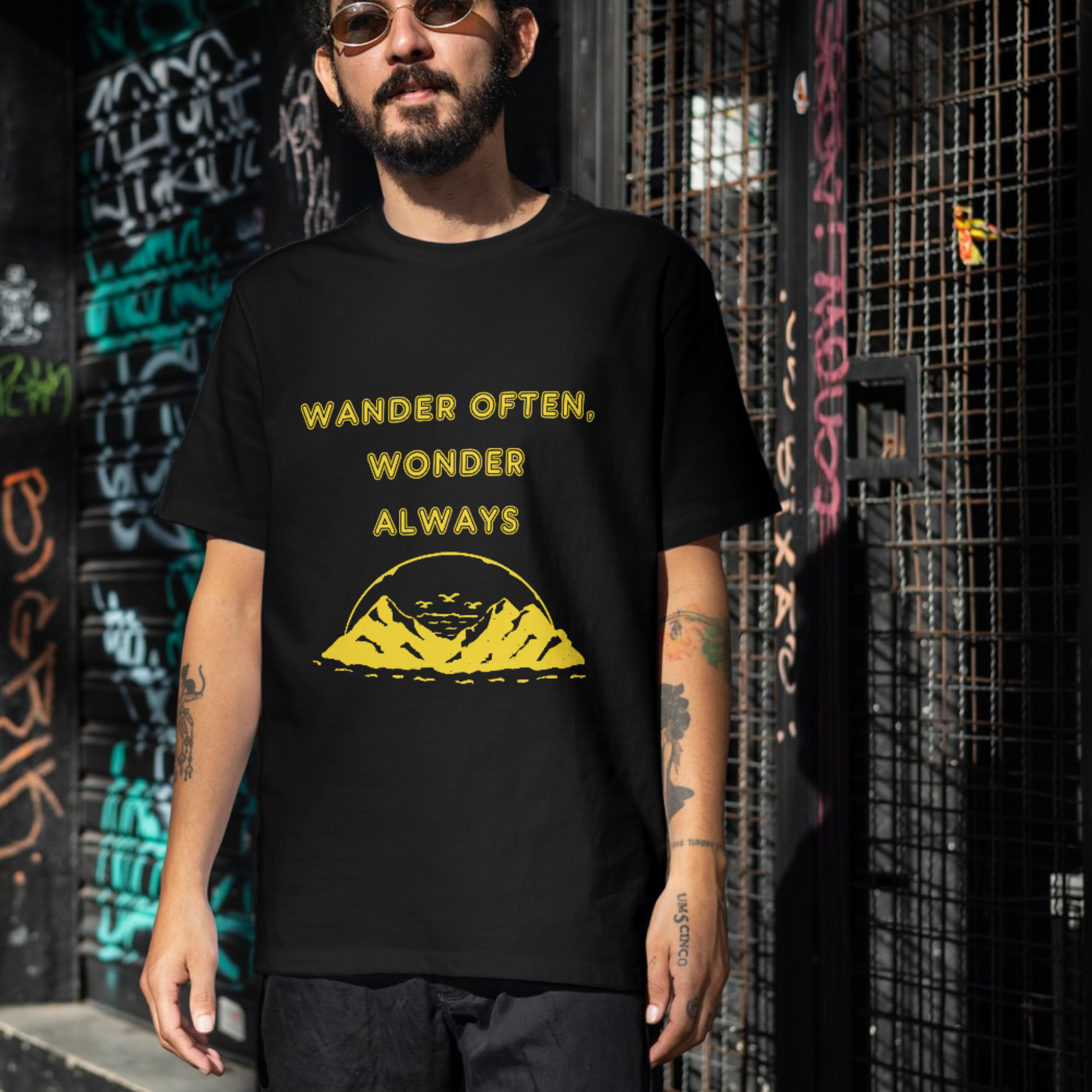 Wander Often, Wonder Always Men's travel T-shirt