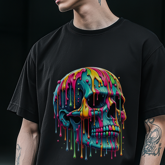 Gothic Skull face oversized T-Shirt