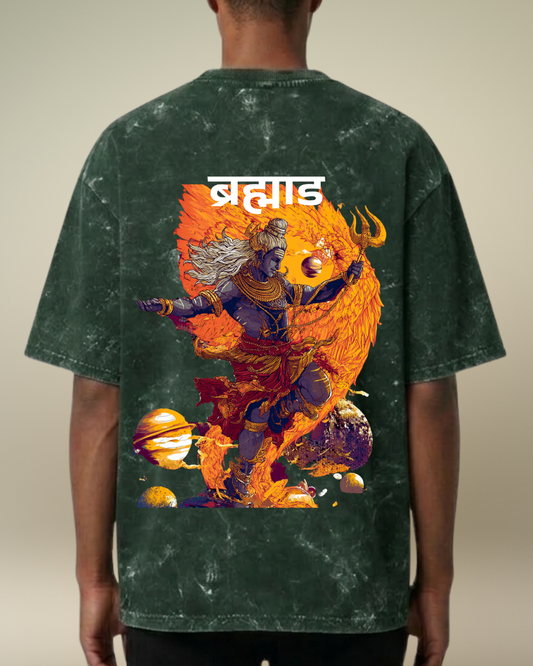 Brahmand -The Universe - Acid Wash Tee for Men