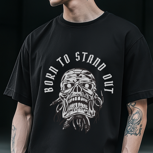 Born to stand out Gothic Skull T-Shirt