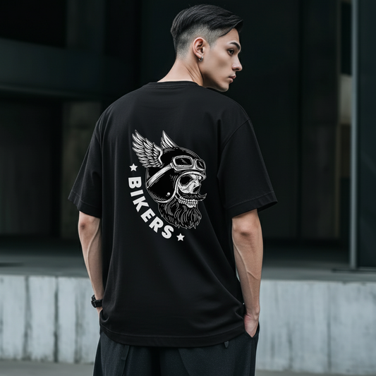 Bikers club Biker oversized Gothic Skull T-shirt