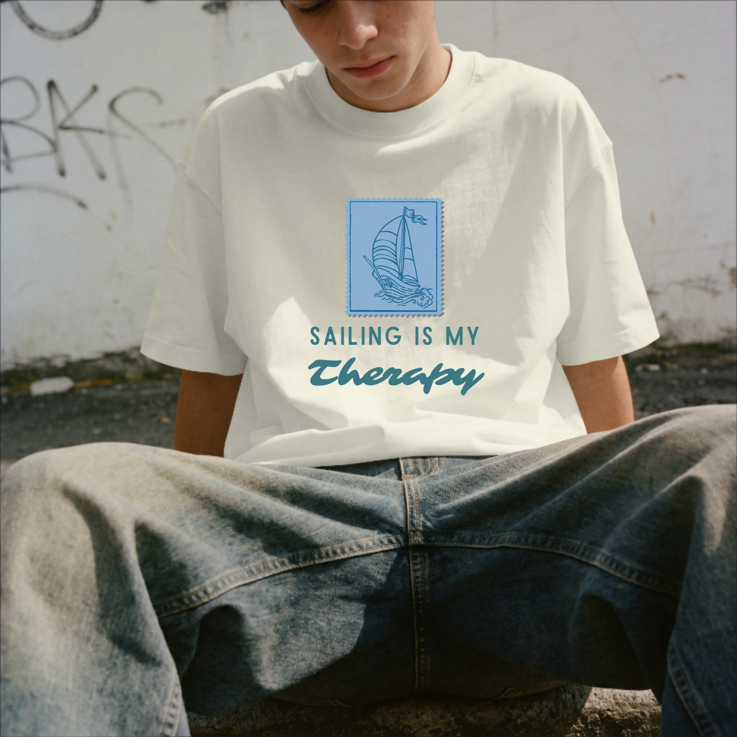 Sailing postage stamp travel T-Shirt for Sailing Lovers