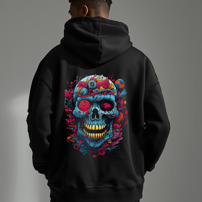 Skull Face Zip Hoodie