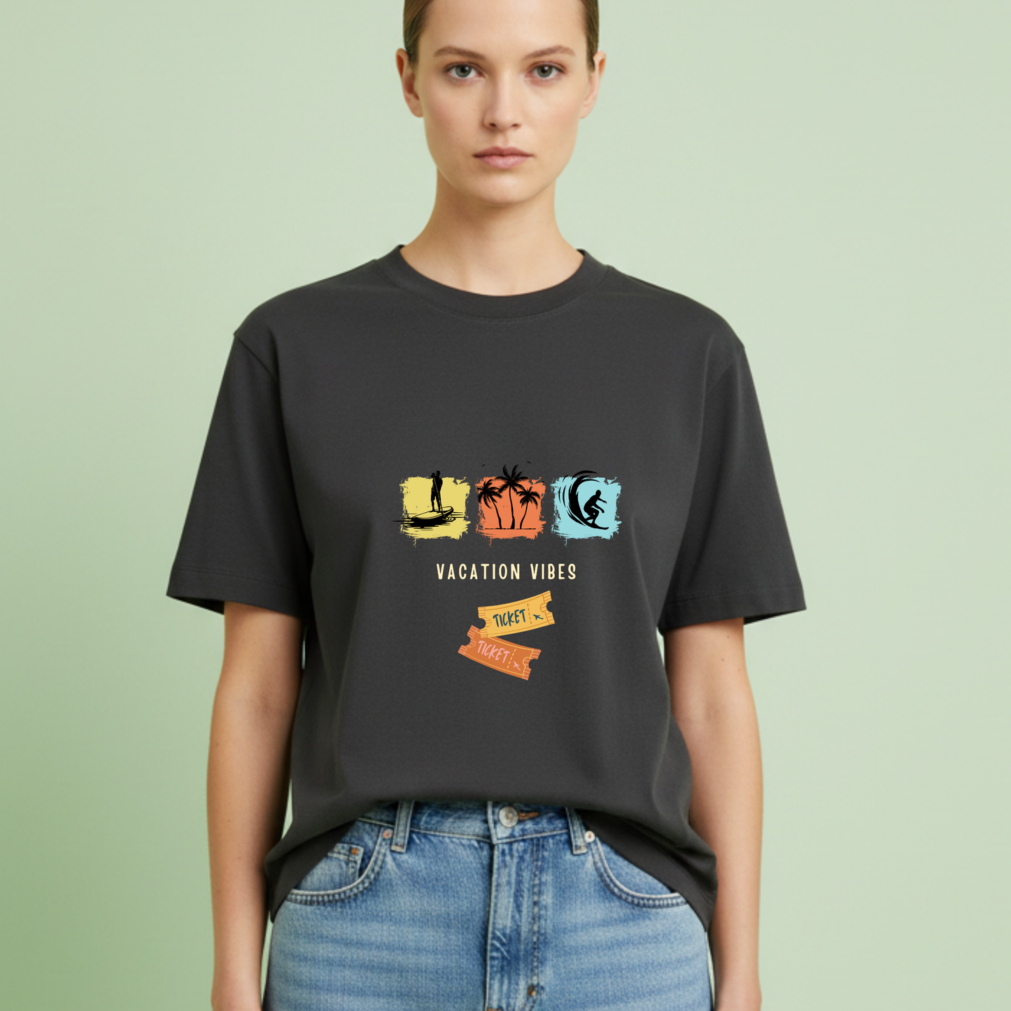 Vacation vibes, activity travel t-shirt for Woman