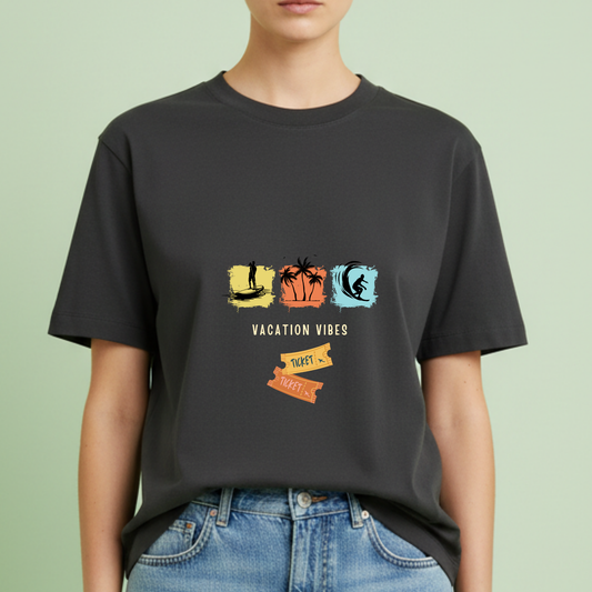 Vacation vibes, activity travel t-shirt for Woman