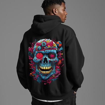 Skull Face Zip Hoodie