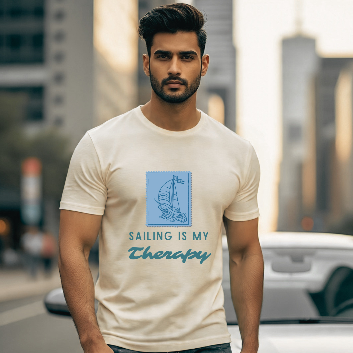 Sailing postage stamp travel T-Shirt for Sailing Lovers
