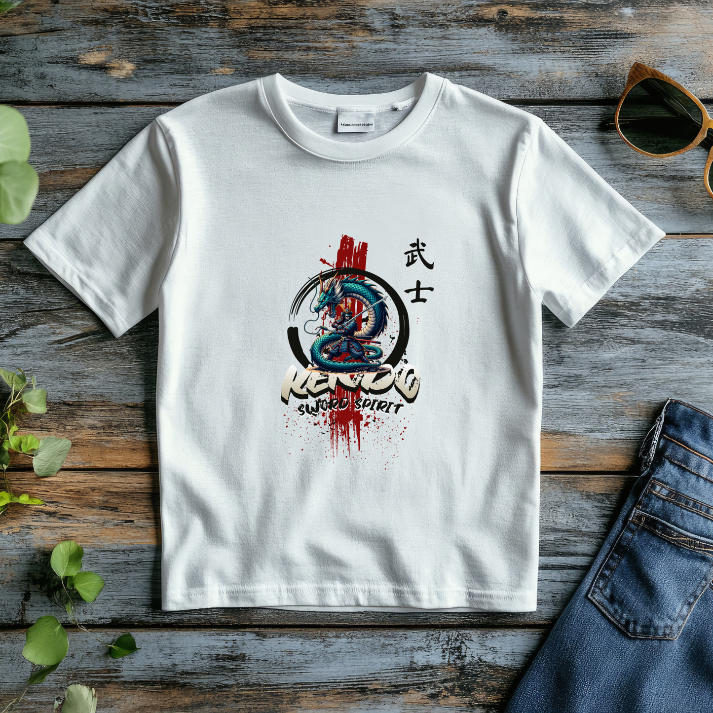 Samurai Sword - Pure Cotton White T-Shirt